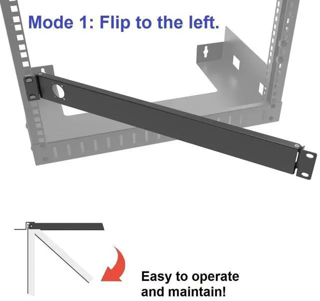 Alt view image 3 of 5 - 1U Hinged Rack Panel 1D XLR HDMI Audio Rack Mount Panel for 19 inches Rack Mount (1D)