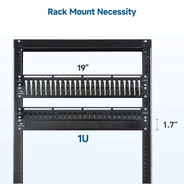Alt view image 3 of 7 - 2-Pack Rackmount or Wall Mount 1U 19 Brush Panel (19-inch Rack Mount Brush Panel 1U) in Black