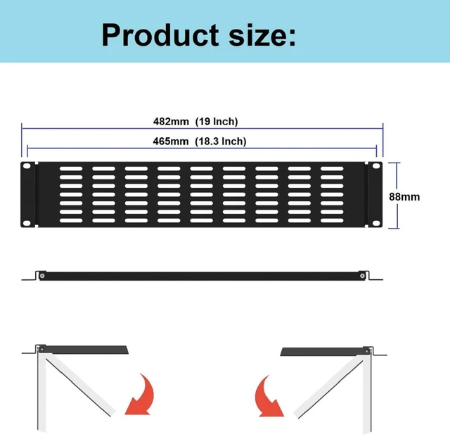 Alt view image 2 of 4 - 2U Hinged Blank Rack Mount Panel Spacer with Venting | for 19 inches Network Cabinet or Server Rack Enclosure (2UVBP)
