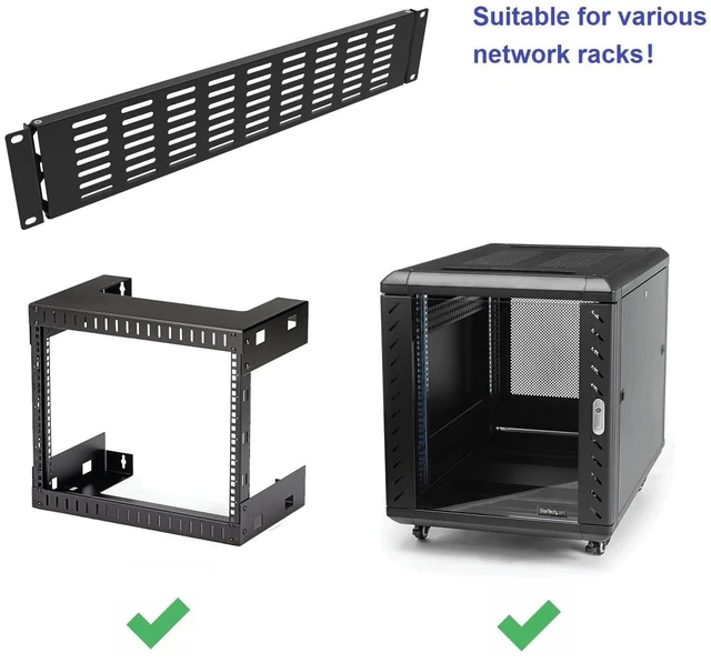 Alt view image 3 of 4 - 2U Hinged Blank Rack Mount Panel Spacer with Venting | for 19 inches Network Cabinet or Server Rack Enclosure (2UVBP)