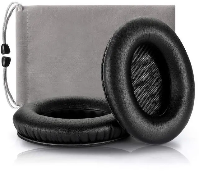 Main image of Headphones Replacement Ear Pads Cover,for Bose Quietcomfort QC15 QC25 QC35 35 ii Headsets (Black) | Black/Memory Foam/Ear Cushion Cover For Bose QC15, QC25, QC35 & QC35 II/Includes 2 Earpads (1 Pair