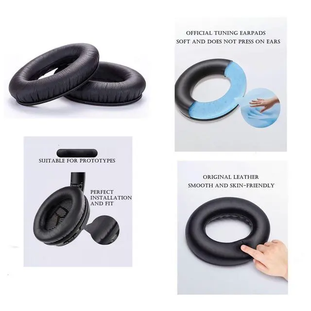 Alt view image 4 of 7 - Headphones Replacement Ear Pads Cover,for Bose Quietcomfort QC15 QC25 QC35 35 ii Headsets (Black) | Black/Memory Foam/Ear Cushion Cover For Bose QC15, QC25, QC35 & QC35 II/Includes 2 Earpads (1 Pair