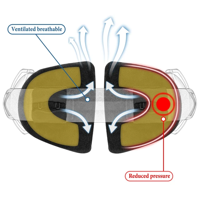 Alt view image 3 of 6 - Comfort Headphones Headband Pressure Relief Pads, Compatible with Over-Ear Headsets, Velour Headband Cushion Pad for Bald Head, Prevent Headphones Hair Dent, Easy DIY Installation