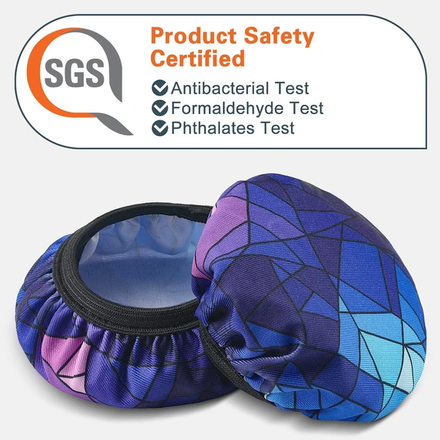 Alt view image 2 of 7 - 2 Pairs Flex Fabric Headphones Ear Covers - Product Safety Certified - Washable & Stretchable Earcup Protectors for Over-Ear Headsets, Sweat Pads for Gym, Gaming (Size M/Diamond)