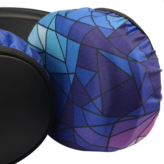Alt view image 5 of 7 - 2 Pairs Flex Fabric Headphones Ear Covers - Product Safety Certified - Washable & Stretchable Earcup Protectors for Over-Ear Headsets, Sweat Pads for Gym, Gaming (Size M/Diamond)