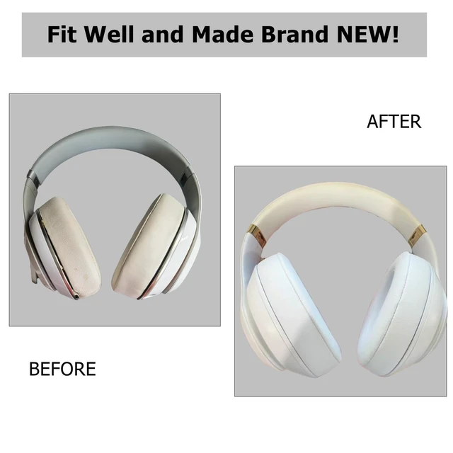 Alt view image 4 of 6 - Replacement Ear Pads Cushions, Earpads Cover Compatible with Beats Studio 2 and Studio 3 Over Ear Headphones 1 Pair (White)