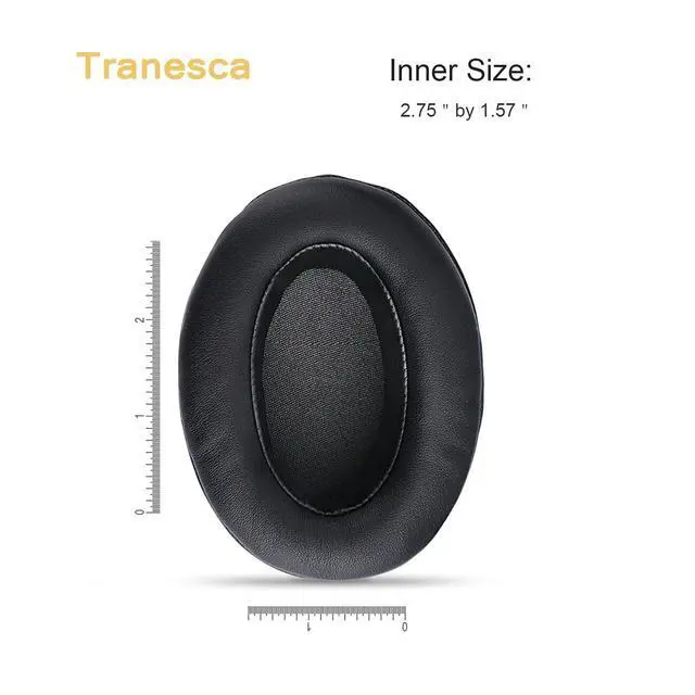 Alt view image 3 of 5 - Leather Replacement earpad/Ear Cushion/Ear Cover for ATH M50X, SteelSeries Arctis, HyperX Cloud & Alpha Big OVEREAR Headphones (Fits a Great Variety of Headphones) - Black