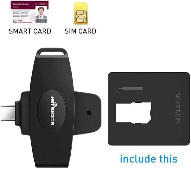 Alt view image 6 of 6 - USB C DOD Military USB Common Access CAC Smart Card Reader and SIM Card Reader ID CAC Card Reader,Compatible with Mac Os, Windows,Linux