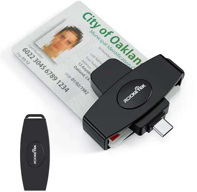 Main image of Type C CAC Reader, DOD Military USB C Common Access CAC Card Reader, Mini Portable USB Smartfold Type C Smart Card Reader SIM Card Reader Compatible with Windows, Mac OS