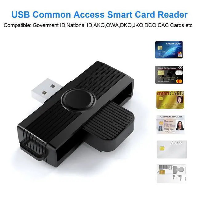 Alt view image 2 of 7 - CAC Reader, DOD Military USB Common Access CAC Card Reader, Smart Card Reader Compatible with Windows, Mac OS and Linux