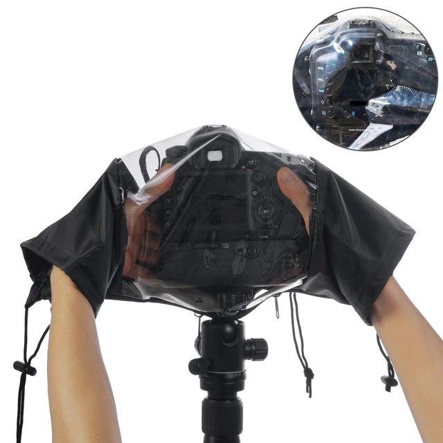 Alt view image 2 of 7 - Waterproof Camera Rain Cover Soft Black Camera Rain Lens Covers | Professional Camera Sleeve Weather Protector Lens Jacket Covers for All DSLR SLR Cameras