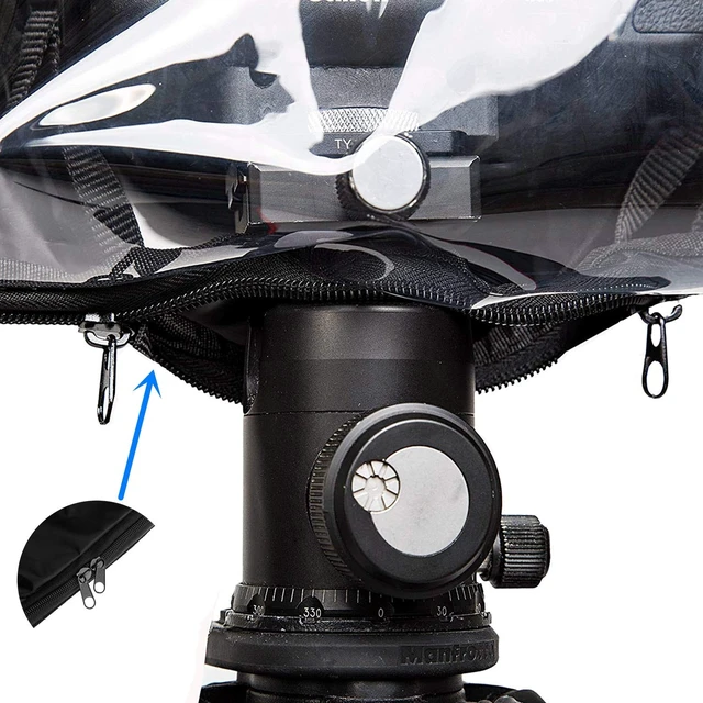 Alt view image 6 of 7 - Waterproof Camera Rain Cover Soft Black Camera Rain Lens Covers | Professional Camera Sleeve Weather Protector Lens Jacket Covers for All DSLR SLR Cameras
