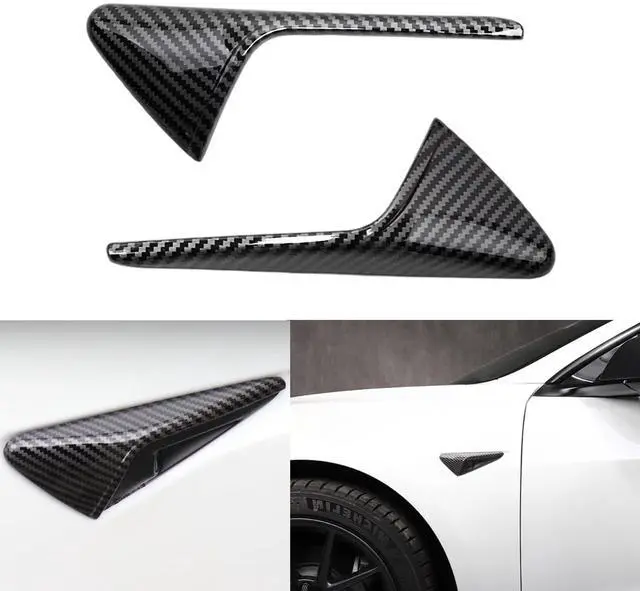Main image of Model 3/Y Turn Signal Side Camera Protection Cover Decoration Accessories Only Fit for 2016-2022 Tesla Model 3/Y/X/S Autopilot 2.0-3.0 and No for 2023~2026 (Glossy Carbon Fiber Pattern)2PCS