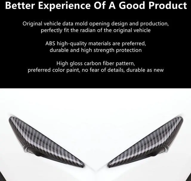 Alt view image 5 of 6 - Model 3/Y Turn Signal Side Camera Protection Cover Decoration Accessories Only Fit for 2016-2022 Tesla Model 3/Y/X/S Autopilot 2.0-3.0 and No for 2023~2026 (Glossy Carbon Fiber Pattern)2PCS