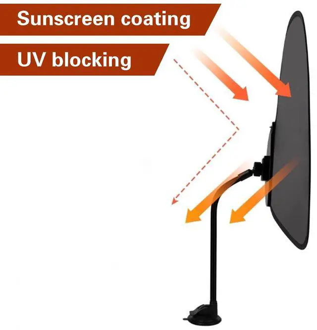 Alt view image 3 of 6 - Laptop Sun Shade with Clip and Suction Cup (2 Ways to Use), 22.8 x 14.2 Inch Flexible Adjustable Cubicle Shade, Portable Foldable Laptop Cover for Beach Chairs and Car Window, Black