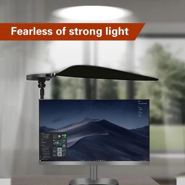 Alt view image 5 of 6 - Laptop Sun Shade with Clip and Suction Cup (2 Ways to Use), 22.8 x 14.2 Inch Flexible Adjustable Cubicle Shade, Portable Foldable Laptop Cover for Beach Chairs and Car Window, Black