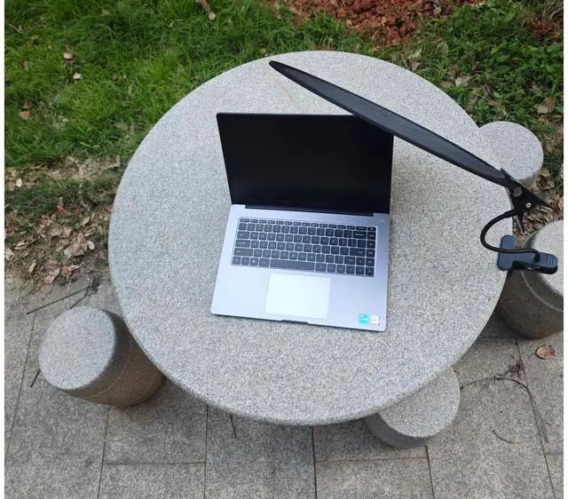 Alt view image 7 of 7 - Laptop Sun Shade for Working Outside - Heat Reflective, Waterproof, Foldable, Adjustable, and Portable Sunshade With Flexible Clip Stand