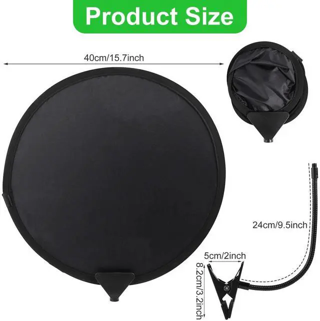 Alt view image 2 of 7 - Laptop Sun Shade with Clip, 15.7 inch Foldable Laptop Shade Cubicle Sun Shade Laptop Sun Visor Laptop Sunshader Laptop Sun Shield for Outside Work Computers, Beach Chairs and Strollers (Black)