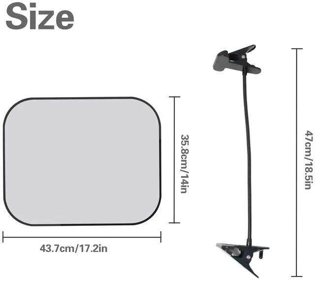 Alt view image 3 of 6 - 2-in-1 Flexible Clip Stand Adjustable Sun Shade for Outside Use - Portable Laptop Visor, Foldable SunShade Cover for Computers, Beach Chairs, Pets, Strollers