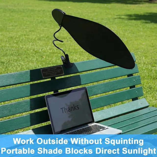 Alt view image 6 of 7 - Cubicle Shade & Desk Shade Adjustable Cubicle Light Shield to Block Overhead Light & Glare Portable Office with Suction Cup Clamp for Laptop, Monitor or Outdoor Use