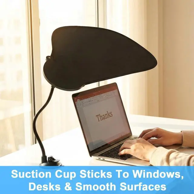 Alt view image 7 of 7 - Cubicle Shade & Desk Shade Adjustable Cubicle Light Shield to Block Overhead Light & Glare Portable Office with Suction Cup Clamp for Laptop, Monitor or Outdoor Use