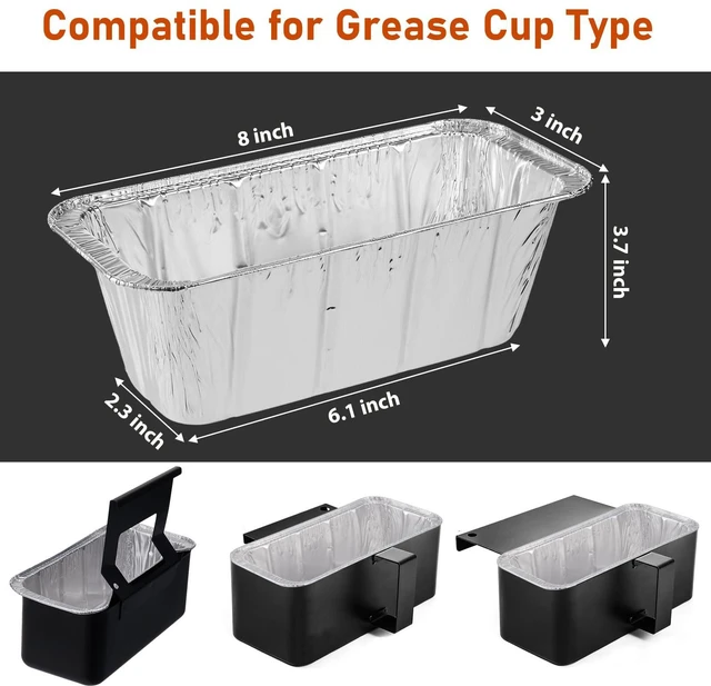 Alt view image 3 of 6 - Grease Cup Liners for Blackstone 5017 Griddles Griddle Accessories, Disposable BBQ Trays, Aluminum Foil Grease Drip Pan/Cup Liners; Compatible with 17", 22", 28", and 36" Models (Pack of 30)