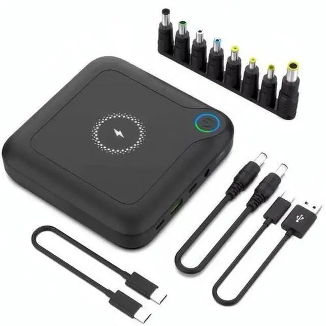 Main image of Laptop Power Bank 24000mAh 100W USB-C PDQi Wireless, DC Output, Travel Charger