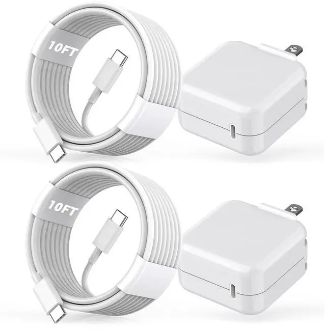Main image of 10FT Mac Book Air Mac Book Charger Fast Charging, 2Pack 30W USB C Charging Phone Laptop Charger 10Foot Extra Long USB C Cable for MacBook Pro 16/15/14/13 Inch, MacBook Air 13 Inch/ iPad Pro/iPhone 15