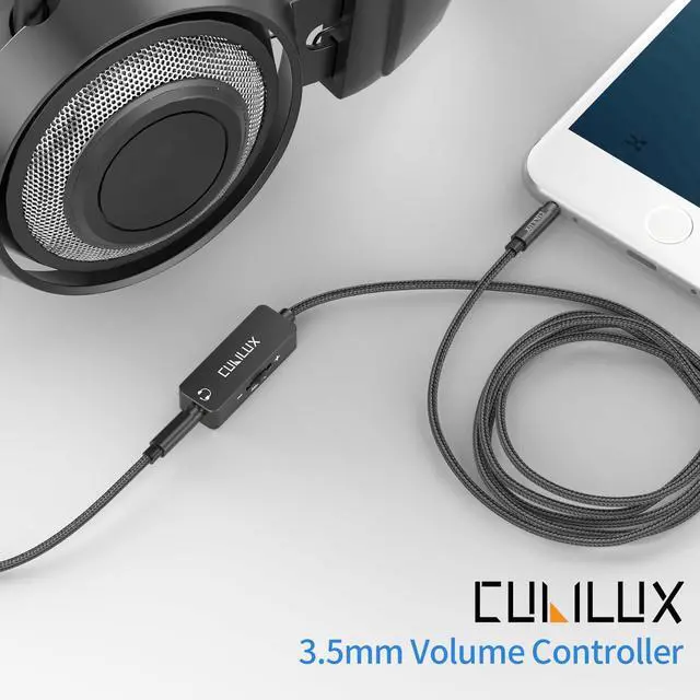 Alt view image 2 of 6 - 3.5mm TRRS Volume Attenuator Cable, 1/8-inch Headphone Extension Cord with Audio Volume Control, in-Line Volume Controller for Earphones, Speaker, 4 Feet