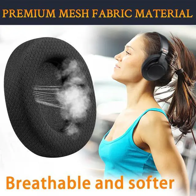 Alt view image 7 of 7 - Fabric Replacement Earpads for Sony MDR-7506 MDR-V6 MDR-V7 MDR-CD900ST Monitor Headphones, Ear Pads Cushions with Softer High-Density Foam - Black