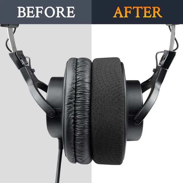 Alt view image 5 of 7 - Fabric Replacement Earpads for Sony MDR-7506 MDR-V6 MDR-V7 MDR-CD900ST Monitor Headphones, Ear Pads Cushions with Softer High-Density Foam - Black
