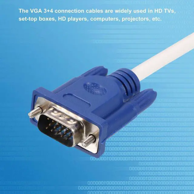 Alt view image 4 of 4 - VGA to VGA Cable, 5M/16.4ft Male to Male VGA 3+4 Video Cable for Computer, Projector