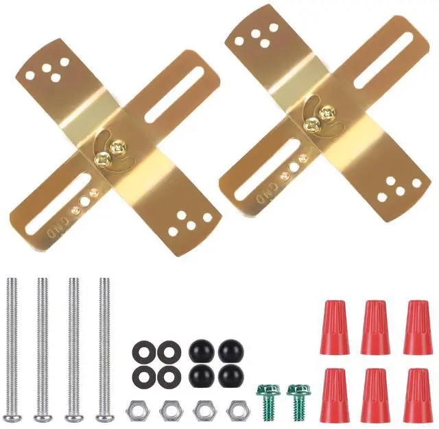 Main image of 2Pack 4" Light Fixture Mounting Brackets, Adjustable Mounting Plates for Standard 4" Electric Box, Light Crossbar Set with Screw and Nuts for Wall Light, Close to Ceiling Light, Pendant