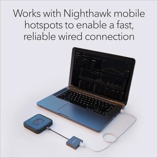 Alt view image 3 of 6 - Nighthawk USB-C to Ethernet Adapter with 60W Passthrough Charging (USB2ETH) Fast Wired Gigabit Ethernet Universally Compatible with Nighthawk Mobile Hotspots, Laptops, Tablets & More