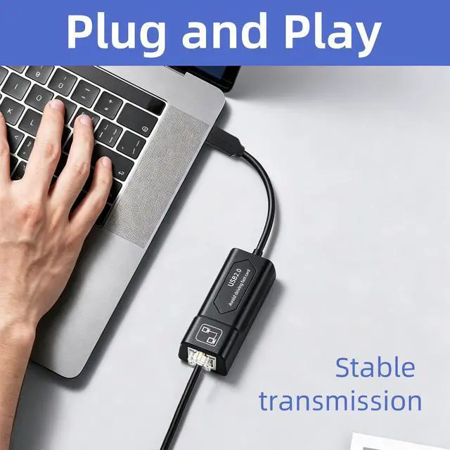 Alt view image 2 of 5 - Ethernet to USB,USB to Ethernet Adapter,100Mbps to USB 2.0Network Adapter for Laptop Computer,Desktop Computer,MacBook Pro,Compatible with Windows, macOS, and Linux