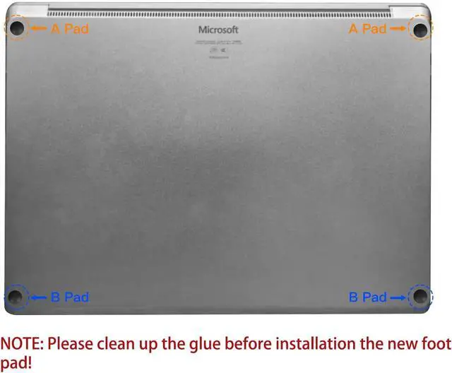 Alt view image 6 of 6 - 4PC Rubber Feet Replacement for Microsoft Surface Laptop 3 4 5 6, Replacement Anti Slip Surface Laptop 6 5 4 3 Rubber Feet, Black
