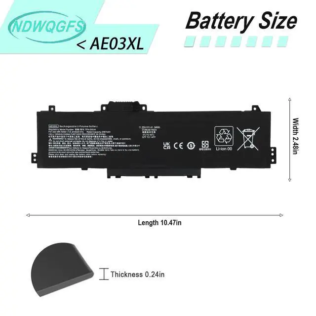 Alt view image 3 of 7 - AE03XL N21969-005 Laptop Battery Replacement for HP 240G10 250G10 255G10 14-EP 15-FC Series Compatible with AE03041XL N20951-CC1 HSTNN-OB3E TPN-DB1N