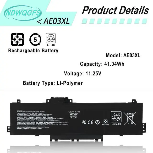 Alt view image 2 of 7 - AE03XL N21969-005 Laptop Battery Replacement for HP 240G10 250G10 255G10 14-EP 15-FC Series Compatible with AE03041XL N20951-CC1 HSTNN-OB3E TPN-DB1N