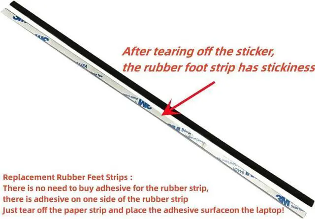 Alt view image 2 of 6 - HSSDTECH Replacement Laptop Rubber Feet Strips for HP Envy x360 15-DS 15-DB 15-DR 15M-DR 15-DW 15G-DR 15G-DX 15T-DA Series 15-DS1063CL 15-DS1083CL 15-DR1075CL Laptop, Replacement HP Laptop Rubber Feet
