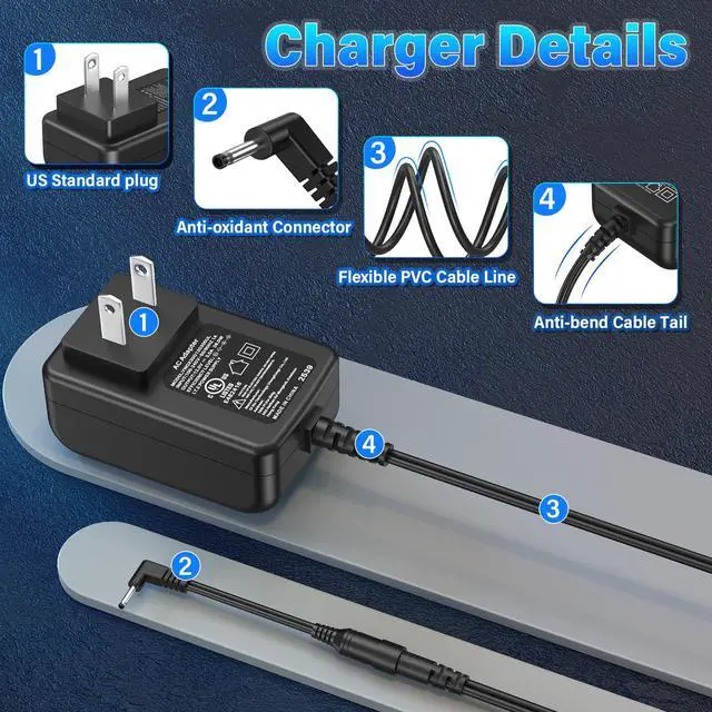 Alt view image 7 of 7 - 12V Laptop Charger Replacement Compatible with Auusda T152A T140J T156A Laptop Computer, Power Cord AC Adapter for Auusda F152 F152A F146 A146G Y140 Y140N Intel N95 N5095 N150 J4105 J4125 14.1" 15.6"