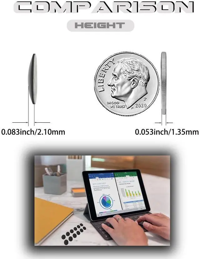 Alt view image 3 of 7 - 12 x Rubber Silicone Feet Dot(Diameter:0.575inch/14.6mm) with Adhesive,Compatible with DELL,Asus,Lenovo,HP Laptop,Computer Case,Keyboard Riser,Appliance Feet,Multiple Purpose(Black)