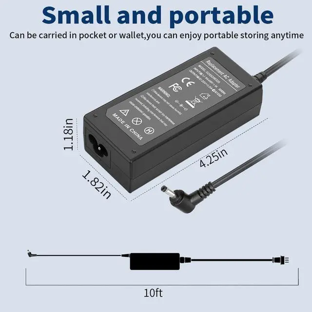 Alt view image 4 of 6 - 65W AC Adapter Power Cord Replacement for Lenovo Laptop Charger Round Tip,IdeaPad 1 3 5, Flex 4 5 6 11 14 15 1470 1480,IdeaPad 330 330s 310 320 710s S145 S340 V15 Yoga 720 710