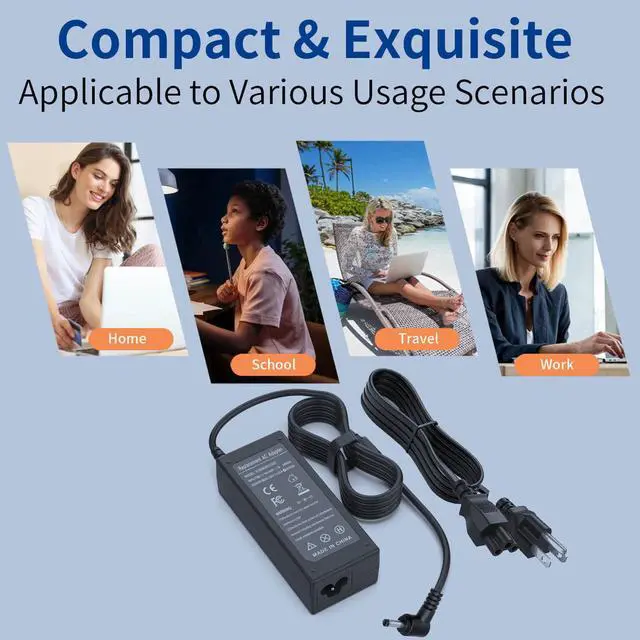 Alt view image 6 of 6 - 65W AC Adapter Power Cord Replacement for Lenovo Laptop Charger Round Tip,IdeaPad 1 3 5, Flex 4 5 6 11 14 15 1470 1480,IdeaPad 330 330s 310 320 710s S145 S340 V15 Yoga 720 710