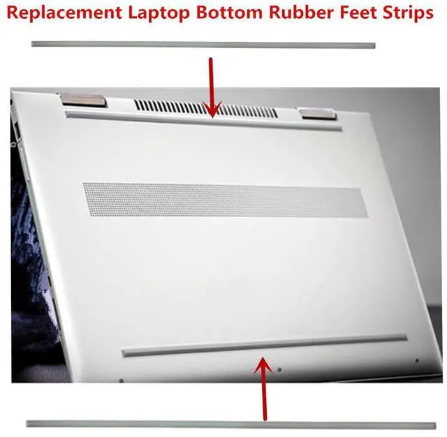 Alt view image 5 of 7 - Laptop Bottom Rubber Feet Strips Replacement for HP Envy X360 15-DS,15-DR,15M-DR, 15-DS1083CL 15-DR1075CL 15-DR1679CL 15-DS1063CL 15-DA 15-DB 250 G7 255 G7 256 G7 Convertible 15.6 Laptop Grey