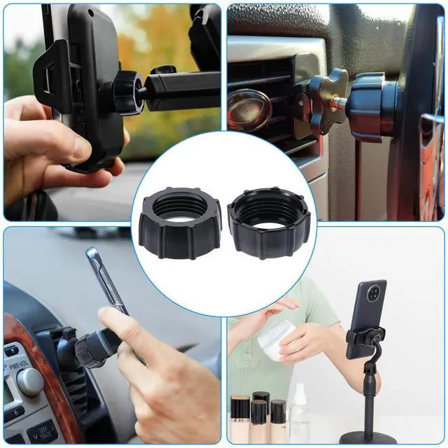 Alt view image 6 of 7 - 4 PCS Car Phone Mount Replacement Parts, Tightening Nut for Replacement Car Mount Screw-On 17mm Tightening Nut Ball Fixed Adapter Head Bracket Holder Ring for DVR Camcorder Wireless Charger