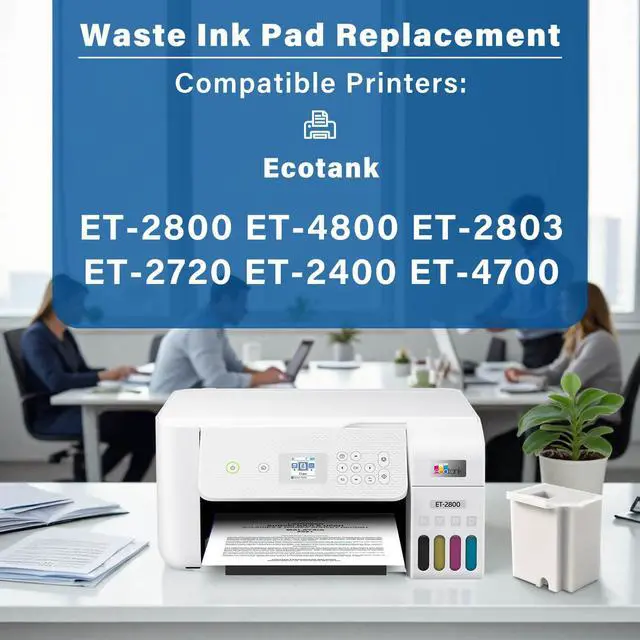 Alt view image 3 of 6 - Waste Ink Pad Replacement with Reset Software for Ecotank ET-2800 ET-4800 ET-2720 ET-2803 ET-2400 ET-4700 2800 4800 2720 2803 ET2800 ET4800 Printer, Maintenance Box with Reset Software (2 Packs)