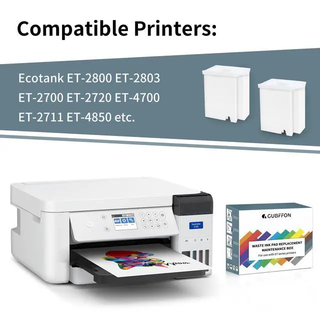 Alt view image 3 of 7 - Waste Ink Pad Replacement for Eco Tank Printer ET2800 ET2803 ET2400 ET4800 ET4700 ET2720 ET2820 ET2710 ET2712 L3110 Printer Replacement, Contain 2 Reset Keys and Software, 2 Packs
