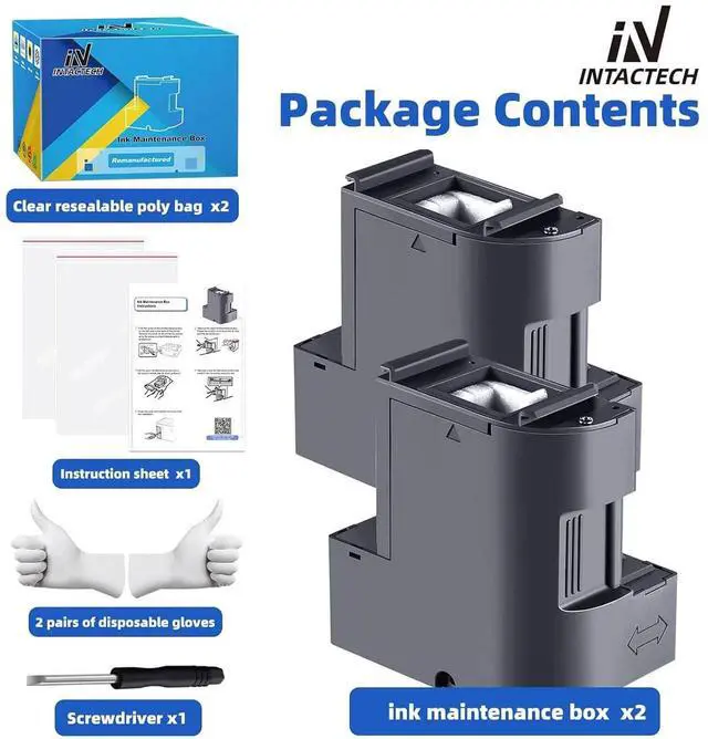 Alt view image 4 of 7 - Ink Maintenance Box for Epson ET-15000 ET-3850 ET-3750 ET-4750 ET-4760 ET-3760 ET-4850 ET-3710 ET-3830 WF-2860 2 Pack