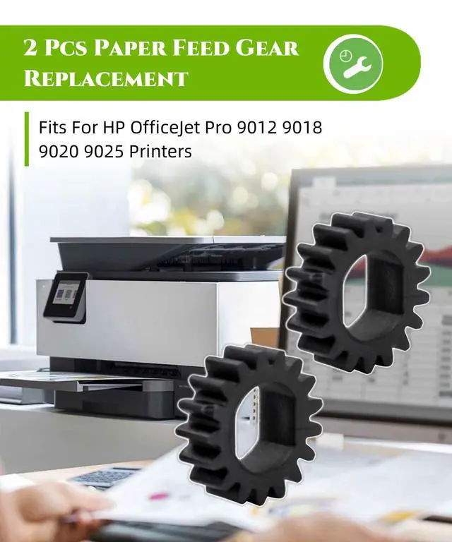 Alt view image 2 of 6 - 2 Pcs Paper Feed Gear Replacement Fits for HP OfficeJet Pro 9012 9018 9020 9025 Printers, Upgraded Printer Replacement Parts