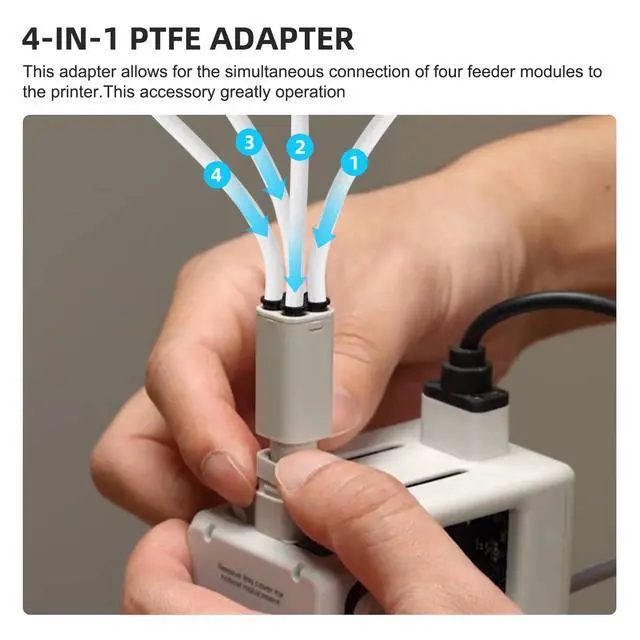 Alt view image 2 of 7 - 4-in-1 PTFE Adapter Replacement for Bambu Lab A1/A1mini 3D Printer Accessories,Excellent AMS Tubing Connectors